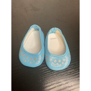 American Girl Doll Blue & Silver Polka Dot Shoes